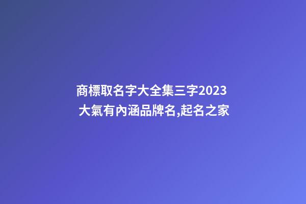 商標取名字大全集三字2023 大氣有內涵品牌名,起名之家-第1張-商標起名-玄機派